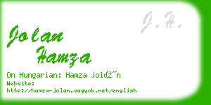 jolan hamza business card